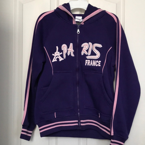 Women’s M Purple Paris France Hoodie (NWT) - Picture 1 of 5